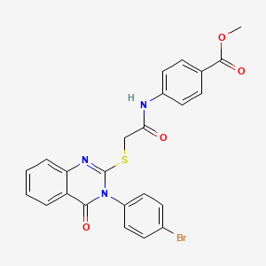 molecular formula C24H18BrN3O4S B12031394 Methyl 4-[({[3-(4-bromophenyl)-4-oxo-3,4-dihydro-2-quinazolinyl]sulfanyl}acetyl)amino]benzoate 