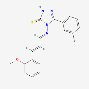 molecular formula C19H18N4OS B12031503 4-((3-(2-Methoxyphenyl)allylidene)amino)-3-(m-tolyl)-1H-1,2,4-triazole-5(4H)-thione CAS No. 478256-17-6