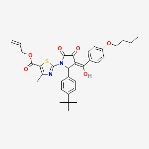 molecular formula C33H36N2O6S B12031680 Allyl 2-(3-(4-butoxybenzoyl)-2-(4-(tert-butyl)phenyl)-4-hydroxy-5-oxo-2,5-dihydro-1H-pyrrol-1-yl)-4-methylthiazole-5-carboxylate CAS No. 609796-80-7