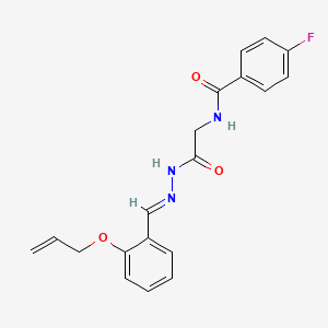 molecular formula C19H18FN3O3 B12031697 4-fluoro-N-[2-oxo-2-[(2E)-2-[(2-prop-2-enoxyphenyl)methylidene]hydrazinyl]ethyl]benzamide 