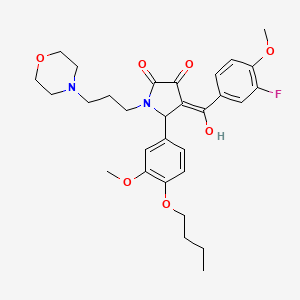 molecular formula C30H37FN2O7 B12031805 5-(4-Butoxy-3-methoxyphenyl)-4-(3-fluoro-4-methoxybenzoyl)-3-hydroxy-1-(3-morpholinopropyl)-1H-pyrrol-2(5H)-one CAS No. 618073-09-9
