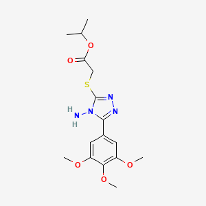molecular formula C16H22N4O5S B12031823 Isopropyl ((4-amino-5-(3,4,5-trimethoxyphenyl)4H-1,2,4-triazol-3-YL)thio)acetate CAS No. 677330-65-3