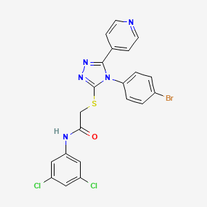 molecular formula C21H14BrCl2N5OS B12031830 2-{[4-(4-bromophenyl)-5-(pyridin-4-yl)-4H-1,2,4-triazol-3-yl]sulfanyl}-N-(3,5-dichlorophenyl)acetamide CAS No. 477331-02-5