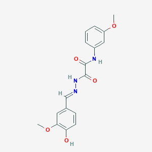 molecular formula C17H17N3O5 B12031843 2-[(2E)-2-(4-hydroxy-3-methoxybenzylidene)hydrazinyl]-N-(3-methoxyphenyl)-2-oxoacetamide CAS No. 357267-52-8