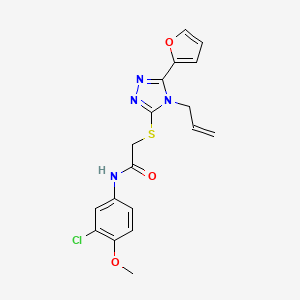 molecular formula C18H17ClN4O3S B12031852 N-(3-chloro-4-methoxyphenyl)-2-{[5-(furan-2-yl)-4-(prop-2-en-1-yl)-4H-1,2,4-triazol-3-yl]sulfanyl}acetamide CAS No. 585556-10-1