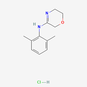molecular formula C12H17ClN2O B1203187 Benzenamine, 2,6-dimethyl-N-3-morpholinylidene-, monohydrochloride CAS No. 68278-01-3