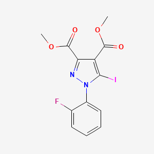 molecular formula C13H10FIN2O4 B12031877 dimethyl 1-(2-fluorophenyl)-5-iodo-1H-pyrazole-3,4-dicarboxylate 