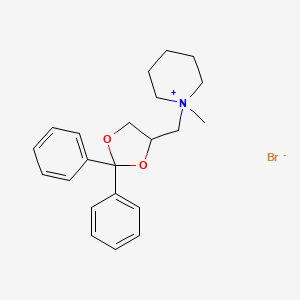 molecular formula C22H28BrNO2 B1203192 1-[(2,2-Diphenyl-1,3-dioxolan-4-yl)methyl]-1-methylpiperidin-1-ium bromide CAS No. 21100-31-2