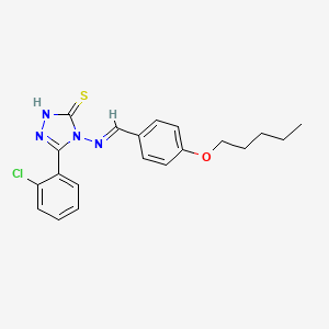 molecular formula C20H21ClN4OS B12031920 5-(2-Chlorophenyl)-4-((4-(pentyloxy)benzylidene)amino)-4H-1,2,4-triazole-3-thiol CAS No. 478254-59-0
