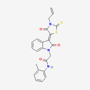 molecular formula C23H19N3O3S2 B12031950 N-(2-methylphenyl)-2-[(3Z)-2-oxo-3-(4-oxo-3-prop-2-enyl-2-sulfanylidene-1,3-thiazolidin-5-ylidene)indol-1-yl]acetamide CAS No. 618072-80-3