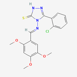molecular formula C18H17ClN4O3S B12031999 5-(2-Chlorophenyl)-4-{[(E)-(2,4,5-trimethoxyphenyl)methylidene]amino}-4H-1,2,4-triazol-3-YL hydrosulfide CAS No. 478254-09-0