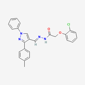 molecular formula C25H21ClN4O2 B12032122 2-(2-Chlorophenoxy)-N'-((1-phenyl-3-(p-tolyl)-1H-pyrazol-4-yl)methylene)acetohydrazide CAS No. 477734-38-6