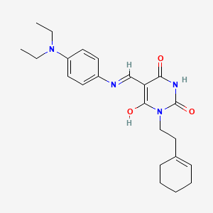 1-[2-(1-Cyclohexenyl)ethyl]-5-[[4-(diethylamino)anilino]methylidene]-1,3-diazinane-2,4,6-trione