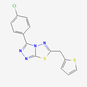 3-(4-Chlorophenyl)-6-(thiophen-2-ylmethyl)-[1,2,4]triazolo[3,4-b][1,3,4]thiadiazole