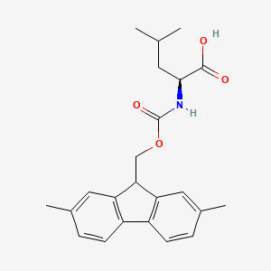 molecular formula C23H27NO4 B1203224 (2S)-2-({[(2,7-DIMETHYL-9H-FLUOREN-9-YL)METHOXY]CARBONYL}AMINO)-4-METHYLPENTANOIC ACID CAS No. 132684-62-9
