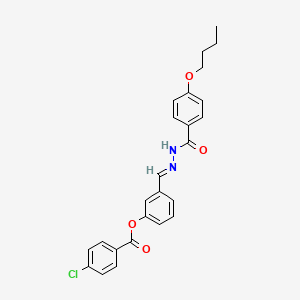 molecular formula C25H23ClN2O4 B12032242 [3-[(E)-[(4-butoxybenzoyl)hydrazinylidene]methyl]phenyl] 4-chlorobenzoate 
