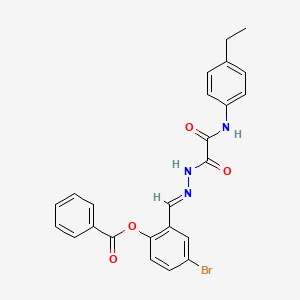 molecular formula C24H20BrN3O4 B12032268 4-Bromo-2-(2-((4-ethylanilino)(oxo)acetyl)carbohydrazonoyl)phenyl benzoate CAS No. 769153-17-5