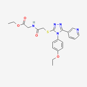 molecular formula C21H23N5O4S B12032396 ethyl [({[4-(4-ethoxyphenyl)-5-(3-pyridinyl)-4H-1,2,4-triazol-3-yl]sulfanyl}acetyl)amino]acetate CAS No. 618432-49-8