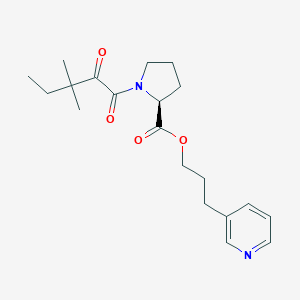 molecular formula C20H28N2O4 B120324 (S)-3-(Pyridin-3-yl)propyl 1-(3,3-dimethyl-2-oxopentanoyl)pyrrolidine-2-carboxylate CAS No. 186452-09-5