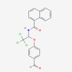 molecular formula C20H14Cl3NO3 B12032406 N-(2,2,2-Trichloro-1-(4-formylphenoxy)ethyl)-1-naphthamide CAS No. 324565-55-1