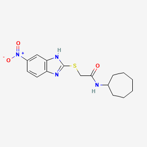 molecular formula C16H20N4O3S B1203259 N-cycloheptyl-2-[(6-nitro-1H-benzimidazol-2-yl)thio]acetamide 