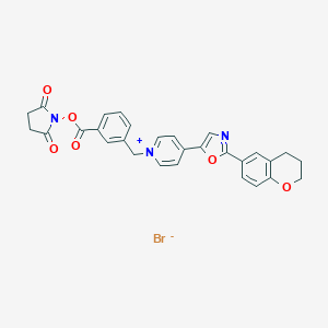 molecular formula C29H24BrN3O6 B120326 1-[3-(Succinimidyloxycarbonyl)benzyl]-4-[2-(3,4-dihydro-2H-1-benzopyran-6-yl)-5-oxazolyl]pyridinium bromide CAS No. 155863-03-9