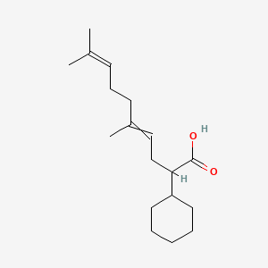molecular formula C18H30O2 B1203265 2-Cyclo-hexyl-5,9-dimethyl-4,8-decadienoic acid 