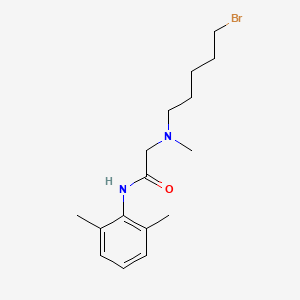 molecular formula C16H25BrN2O B1203268 2-[5-bromopentyl(methyl)amino]-N-(2,6-dimethylphenyl)acetamide CAS No. 23562-24-5