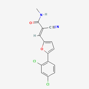 molecular formula C15H10Cl2N2O2 B12032685 2-Cyano-3-(5-(2,4-dichlorophenyl)furan-2-yl)-N-methylacrylamide CAS No. 332057-93-9