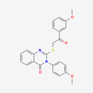 molecular formula C24H20N2O4S B12032805 3-(4-Methoxyphenyl)-2-((2-(3-methoxyphenyl)-2-oxoethyl)thio)quinazolin-4(3H)-one CAS No. 754230-01-8