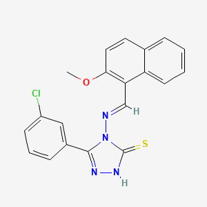 molecular formula C20H15ClN4OS B12032817 3-(3-Chlorophenyl)-4-(((2-methoxynaphthalen-1-yl)methylene)amino)-1H-1,2,4-triazole-5(4H)-thione CAS No. 478255-47-9