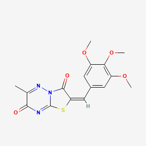 molecular formula C16H15N3O5S B12032845 6-Methyl-2-(3,4,5-trimethoxybenzylidene)-2H-thiazolo[3,2-b][1,2,4]triazine-3,7-dione CAS No. 606955-61-7