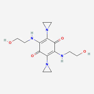 molecular formula C14H20N4O4 B1203290 2,5-Diaziridinyl-3,6-bis(2-hydroxyethylamino)-1,4-benzoquinone CAS No. 59886-54-3