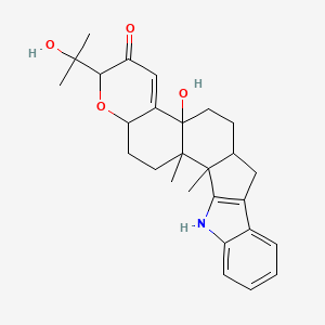 4b-Hydroxy-2-(1-hydroxy-1-methylethyl)-12b,12c-dimethyl-5,6,6a,7,12,12b,12c,13,14,14a-decahydro-2H-chromeno[5',6':6,7]indeno[1,2-b]indol-3(4bH)-one