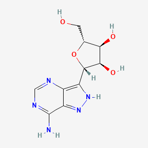 molecular formula C10H13N5O4 B1203304 1H-Pyrazolo[4,3-d]pyrimidine, 7-amino-3-beta-D-ribofuranosyl- CAS No. 6742-12-7