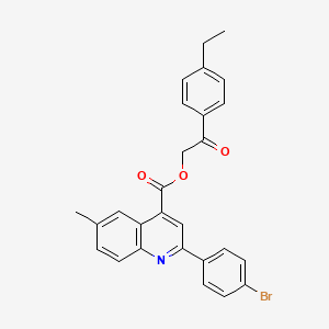molecular formula C27H22BrNO3 B12033089 2-(4-Ethylphenyl)-2-oxoethyl 2-(4-bromophenyl)-6-methylquinoline-4-carboxylate CAS No. 355429-06-0
