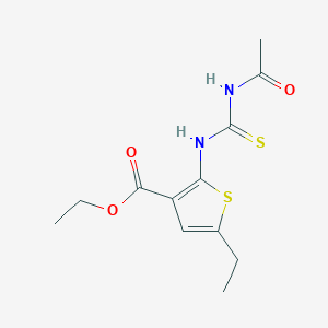 molecular formula C12H16N2O3S2 B1203311 2-[[Acetamido(sulfanylidene)methyl]amino]-5-ethyl-3-thiophenecarboxylic acid ethyl ester 