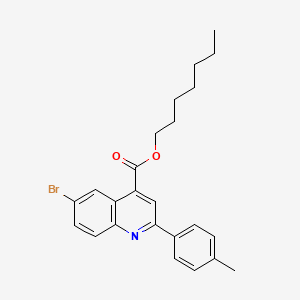 molecular formula C24H26BrNO2 B12033206 Heptyl 6-bromo-2-(4-methylphenyl)quinoline-4-carboxylate 