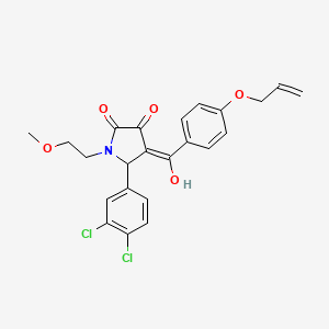 molecular formula C23H21Cl2NO5 B12033238 4-[4-(allyloxy)benzoyl]-5-(3,4-dichlorophenyl)-3-hydroxy-1-(2-methoxyethyl)-1,5-dihydro-2H-pyrrol-2-one 