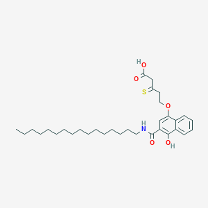 molecular formula C32H47NO5S B12033266 5-{[3-(Hexadecylcarbamoyl)-4-hydroxynaphthalen-1-yl]oxy}-3-thioxopentanoic acid 