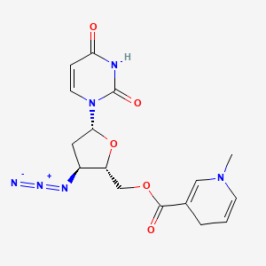 molecular formula C16H18N6O5 B1203343 3'-Azido-2',3'-dideoxyuridine 5'-(1,4-dihydro-1-methyl-3-pyridinecarboxylate) CAS No. 128526-53-4