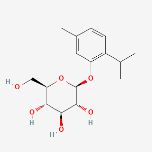 molecular formula C16H24O6 B1203348 beta-D-Glucopyranoside, 5-methyl-2-(1-methylethyl)phenyl CAS No. 20772-23-0