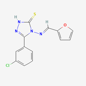 molecular formula C13H9ClN4OS B12033483 3-(3-chlorophenyl)-4-(2-furanylmethylideneamino)-1H-1,2,4-triazole-5-thione CAS No. 478255-11-7
