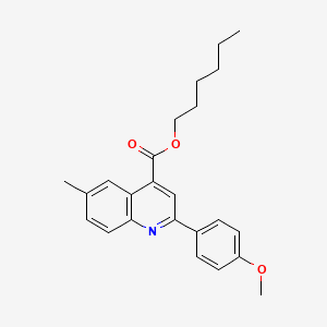 molecular formula C24H27NO3 B12033597 Hexyl 2-(4-methoxyphenyl)-6-methylquinoline-4-carboxylate CAS No. 355419-78-2