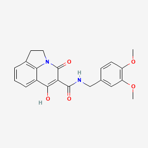 molecular formula C21H20N2O5 B12033689 N-(3,4-Dimethoxybenzyl)-6-hydroxy-4-oxo-1,2-dihydro-4H-pyrrolo[3,2,1-IJ]quinoline-5-carboxamide 
