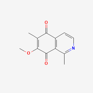 molecular formula C12H11NO3 B1203373 7-Methoxy-1,6-dimethyl-5,8-dihydroisoquinoline-5,8-dione CAS No. 79664-58-7