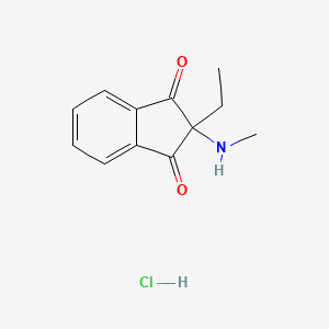 molecular formula C12H14ClNO2 B1203374 2-Ethyl-2-(methylamino)-1,3-indandione hydrochloride CAS No. 23780-36-1