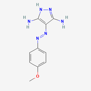 molecular formula C10H12N6O B1203375 4-[(4-Methoxyphenyl)hydrazono]-4h-pyrazole-3,5-diamine CAS No. 6975-75-3