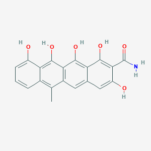 molecular formula C20H15NO6 B1203382 1,3,10,11,12-Pentahydroxy-6-methyltetracene-2-carboxamide CAS No. 2602-31-5