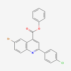 molecular formula C22H13BrClNO2 B12033889 Phenyl 6-bromo-2-(4-chlorophenyl)quinoline-4-carboxylate CAS No. 355421-67-9